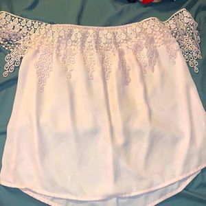 XS pink off the shoulder blouse.